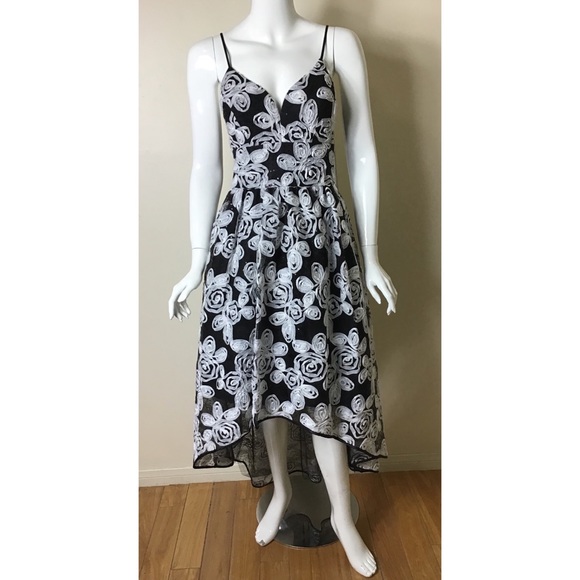 Nicole Miller soutache Hi-low floral party dress - Picture 3 of 8
